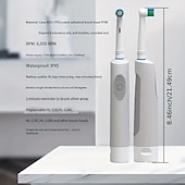 abordables Protections personnelles-Ensemble de brosse à dents électrique à induction pour couples - Tête ronde rotative à cheveux doux Têtes de brosse compatibles automatiques idéales pour les hommes et les femmes Favorise la santé