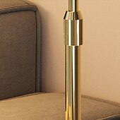 cheap LED Floor Lamp-Curved Floor Lamp for Living Room, Modern Farmhouse Industrial Standing Lamp, Black Tall Lamp with Metal Shade, Suitable for Bedroom Office Sofa, Bulb Included, 360° Rotatable Arm 110-240V