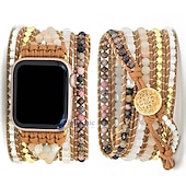 cheap Apple Watch Bands-Handmade Braided Rope Compatible with Apple Watch band Women Multilayer Beaded Beads Strap Replacement Wristband for 38mm 40mm 41mm 42mm 44mm 45mm 49mm iwatch Series Ultra 8 7 6 SE 5 4 3 2 1