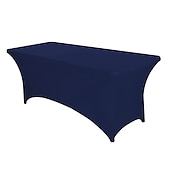 preiswerte Abdeckungen für Gartenmöbel-Stretch-Spandex-Tischdecke für Standard-Klapptische - universeller rechteckiger Tischdeckenschutz für Hochzeit, Bankett und Party