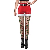 preiswerte Weihnachtskostüme für Erwachsene-Weihnachtsmann Leggins Jogginghosen Damen Weihnachten Heiligabend Weihnachten Erwachsene Weihnachten Silvester Hosen