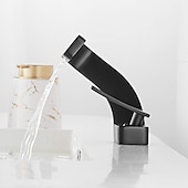 economico Rubinetti per lavandino bagno-rubinetto per lavabo del bagno, miscelatore a cascata a 7 curve, rubinetti per lavabo con maniglia singola, rubinetti per vasca monoforo con tubo per acqua calda e fredda
