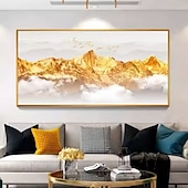 cheap Landscape Paintings-Handmade Hand Painted Oil Painting Wall Art  Large Size Contemporary Golden Mountains Home Decoration Decor Rolled Canvas No Frame Unstretched