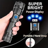 abordables Linternas-Linterna led xhp100 de alta potencia, recargable, 4 núcleos, zoom, usb, para acampar al aire libre/uso de emergencia, 1 ud.