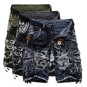 abordables Classique-Homme Shorts cargo Short camouflage Shorts de Randonnée Multi-poches Camouflage Longueur Genou Quotidien ancien Streetwear Vert Véronèse Bleu