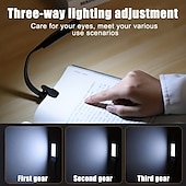 economico Forniture per ufficio-lampada da lettura ricaricabile per libri lampada da lettura a led per leggere a letto - cura degli occhi luminosità regolabile 3 temperature di colore 10 ore di autonomia lampada da lettura USB per
