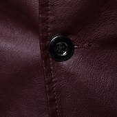abordables Blazers pour hommes-Homme blouson cuir blazer Extérieur Usage quotidien Chaud Coupe Vent Automne hiver Plein Mode Vêtement de rue Revers Normal faux cuir Noir Jaune Vin Bleu de minuit Veste