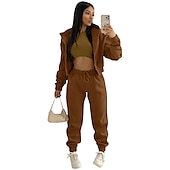 preiswerte Trainingsanzug für Damen-Kapuzenshirt Weste Pullover Glatt Grafik Für Damen Erwachsene Heißprägen Strasse Casual