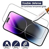 Χαμηλού Κόστους iPhone Προστατευτικά Οθόνης-3 σετ Προστατευτικό οθόνης + Προστατευτικό φακού κάμερας Για Apple iPhone 16 iPhone 15 Pro Max 14 Plus 13 12 11 Pro Max Σκληρυμένο Γυαλί Anti-Spy προσωπικών δεδομένων Επίπεδο σκληρότητας 9H