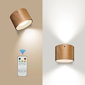 abordables Luces de disco-Luces LED para gabinete con control remoto, lámpara de pared recargable de 3000 mah, 3 temperaturas de color, luz magnética regulable con rotación de 360 °, para pasillo junto a la cama del dormitorio