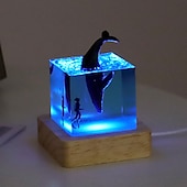 levne Stolní lampy-mořská pryskyřice velryba keporkak 5 cm/2 palce kostka ornament svítící mini noční světlo narozeninový dárek k vánocům