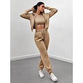 preiswerte Trainingsanzug für Damen-Kapuzenshirt Weste Pullover Glatt Grafik Für Damen Erwachsene Heißprägen Strasse Casual