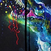 billiga Pojkens 3D-djur-Pojkar 3D Dinosaurie Huvtröja Kappa Ytterkläder Långärmad 3D-tryck Höst Vinter Mode Streetwear Häftig Barn 3-12 år Utomhus Ledigt Dagligen Normal