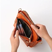 cheap Handbag &amp; Totes-Women&#039;s Vintage Three-Layer Leather Crossbody Shoulder &amp; Clutch Bag – Multi-Compartment Design for Casual, Work, and Travel Use
