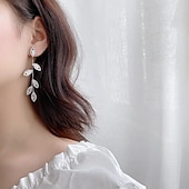 economico Orecchini-Per donna Chiaro Orecchini a goccia Gioiellerie geometrico A foglia Moda Di moda Argento sterling S925 Orecchini Gioielli Argento / Oro Per Matrimonio Feste 1 paio