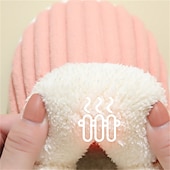 ieftine Flip-Flops de Damă-papuci de casă roz de pluș pentru femei, cu căptușeală din lână – pantofi confortabili, anti-alunecare, pentru confortul casei