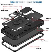 baratos Capa Samsung-Capinha para Samsung Galaxy S23 S22 Plus Ultra S21 Ultra A14 A54 A52 S25 Ultra Capa Traseira com Suporte Anel Protetor de Lente de Câmera PC