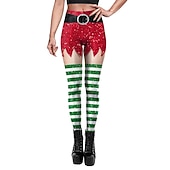 preiswerte Weihnachtskostüme für Erwachsene-Weihnachtsmann Leggins Jogginghosen Damen Weihnachten Heiligabend Weihnachten Erwachsene Weihnachten Silvester Hosen