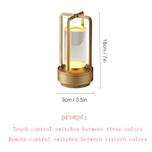 cheap Table Lamps-RGB Remote Control Cross Colorful Charging Table Light Outdoor Camping Light USB Charging  1PC