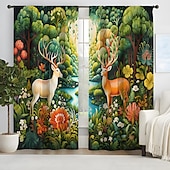 billiga Gardiner och draperier-2 paneler gardiner för vardagsrum sovrum, blommor gardin draperier för sovrum dörr kök fönster behandlingar värmeisolerade rum mörkare