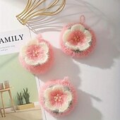 abordables Nettoyage de la cuisine-Jolie serviette à vaisselle en forme de petite fleur, nettoyage double face sans huile, tampons épais et durables, fournitures de nettoyage