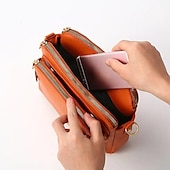 cheap Handbag &amp; Totes-Women&#039;s Vintage Three-Layer Leather Crossbody Shoulder &amp; Clutch Bag – Multi-Compartment Design for Casual, Work, and Travel Use