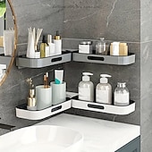 cheap Bathroom Organizer-Maximize Your Bathroom Storage with This Wall-Mounted Plastic Shelf Rack