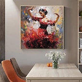 cheap People Paintings-Spanish Dancer Oil Painting Hand Painted High Quality Flamenco Dancer Oil Painting On Canvas for Wall Decoration No Frame