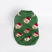 baratos Suéteres-Cachorros Gatos Súeters Pulôver Festa Casual Inverno Respirável Macio Lavável Confortável Natal Ao ar livre Casual / Diário Roupas para cães for Bichon Frise Pomerânia Animais de Pequeno Porte