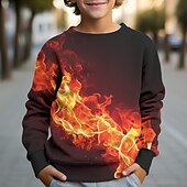 billiga Pojkens 3D Vision &amp; Geometri-Pojkar 3D brand Tröja Pullover Långärmad 3D-tryck Höst Vinter Mode Streetwear Häftig Barn 3-12 år Utomhus Ledigt Dagligen Normal