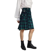  Punk Gothic Scottish Utility Kilts Medieval Carnival Men's Costume Vintage Cosplay Party Evening Skirts Masquerade