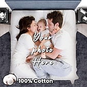 baratos Presentes Personalizados-Conjunto de Cama Impresso 100% Algodão Natural Melhor Presente de Formatura Presente Personalizado Conjunto de Capa de Edredom Conjunto de Cama para um Quarto Estiloso