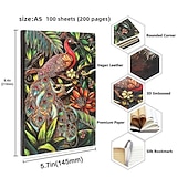 cheap Notebooks &amp; Planners-8 Types Embossed Leather Journal Diary Business Notebook  Agenda Antique Handmade Relief Notebook Phoenix Immortal Bird Travel Notebook Agenda Book Gift for Friends Size A5 (8.4x5x0.7 Inches)