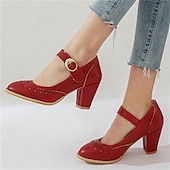 preiswerte Block Heels-Weiße Mary-Jane-Pumps im Vintage-Stil für Damen – Retro-Brogue-Pumps mit gewelltem Riemen und Blockabsatz, elegante Abendschuhe für Hochzeiten und besondere Anlässe