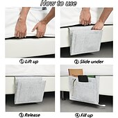billige Lagring og oppbevaring-filt nattbords oppbevaringspose pose seng skrivebordsveske sofa tv fjernkontroll hengende caddie sofa oppbevaring arrangør sengeholder lommer