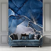 Χαμηλού Κόστους Ταπετσαρία-δροσερές ταπετσαρίες μπλε ταπετσαρία τοίχου τοιχογραφία αφηρημένη μαρμάρινη επένδυση τοίχου αυτοκόλλητο ξεφλούδισμα και ραβδί αφαιρούμενο pvc/υλικό βινυλίου αυτοκόλλητο/συγκολλητικό απαιτείται