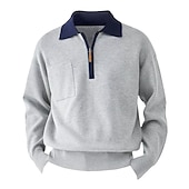 economico maglione pullover da uomo-Per uomo Pullover Maglione Maglioni con zip a un quarto Maglione lavorato a maglia A coste Maglia Standard Lavorato a maglia Fossa Liscio Bavero Tenere al caldo Contemporaneo moderno Da tutti i