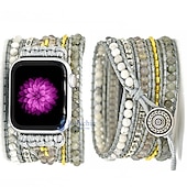 cheap Apple Watch Bands-Handmade Braided Rope Compatible with Apple Watch band Women Multilayer Beaded Beads Strap Replacement Wristband for 38mm 40mm 41mm 42mm 44mm 45mm 49mm iwatch Series Ultra 8 7 6 SE 5 4 3 2 1