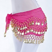 cheap Belly Dancewear-Belly Dance Hip Scarf Coin Sequin Women&#039;s Training Chiffon / Ballroom Gold Coin Belt