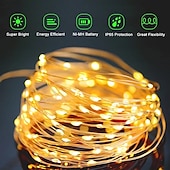 economico Striscie luci ad energia solare-luci solari per esterni – luci fatate in filo di rame impermeabili, 8 modalità, alimentate ad energia solare per patio esterno, cortile, alberi, decorazioni natalizie, per matrimoni e feste in campeggio