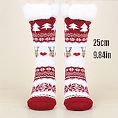 abordables sombrero de papá noel y accesorios-Papá Noel Artículos Para Celebrar la Navidad Calcetines de Navidad Hombre Mujer Navidad Nochebuena Estilo lindo Calcetines