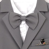 billige Guttens formelle drakt-6 deler Barn Gutt Dress og blazer Antrekk Helfarge Langermet Knapp Sett Formell Kul Høst Vinter 7-13 år Grå 5-delt sett (jakke + vest + bukse + sløyfe + Blått 6-delt sett (skjorte + jakke + vest