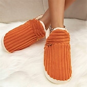 ieftine Flip-Flops de Damă-papuci de casă roz de pluș pentru femei, cu căptușeală din lână – pantofi confortabili, anti-alunecare, pentru confortul casei