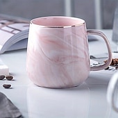 preiswerte Becher &amp; Tassen-1 Stück isolierte Kaffeetasse mit nordischem Marmormuster und goldenem Rand – kreative Keramiktasse für Paare