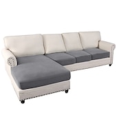 baratos Capa para assento de Sofá &amp; Apoios de Braços-Capas de sofá seccionais, capas de sofá em forma de l antiderrapantes elásticas, capas de almofada de assento de sofá separadas, capa de chaise-longue para sofá secional esquerdo/direito de 2/3
