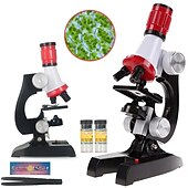 baratos Brinquedos Educativos-brinquedos de microscópio de alta definição e alta potência para experimentos de ciências biológicas de ensino médio e primário, quebra-cabeças portáteis para crianças, presentes científicos e