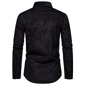 economico camicia da uomo con bottoni-Per uomo Camicia Maglietta informale Camicia di velluto a coste Nero Giallo Rosa Viola Marrone Manica lunga Liscio Bavero Strada Da mare Di base Abbigliamento Di tendenza Comodo