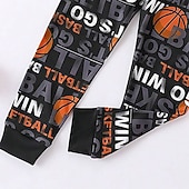 levne 3D sporty a hry pro chlapce-Chlapecké 3D Písmeno Basketbal Pyžamové soupravy Dlouhý rukáv 3D tisk Podzim Zima Aktivní Chladný Denní Děti 3-12 let Tričkový Domů Ležérní Vevnitř Běžný