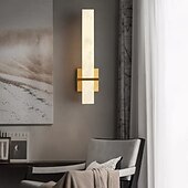 economico Lampade LED da parete-moderno applique da parete in marmo lungo lineare lampada da parete in ottone dorato comodino applique da parete per bagno lampada da trucco bar cablaggio a parete illuminazione per soggiorno sala da