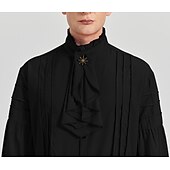 baratos Tops-Retro Vintage Punk e gótico Medieval Blusa / Camisa Baile de Máscara Vampiros Cavalheiro Outlander Com Babados Cor Sólida Fantasia Homens Pirata Fantasia Real Carnaval Baile de Máscaras Espetáculo